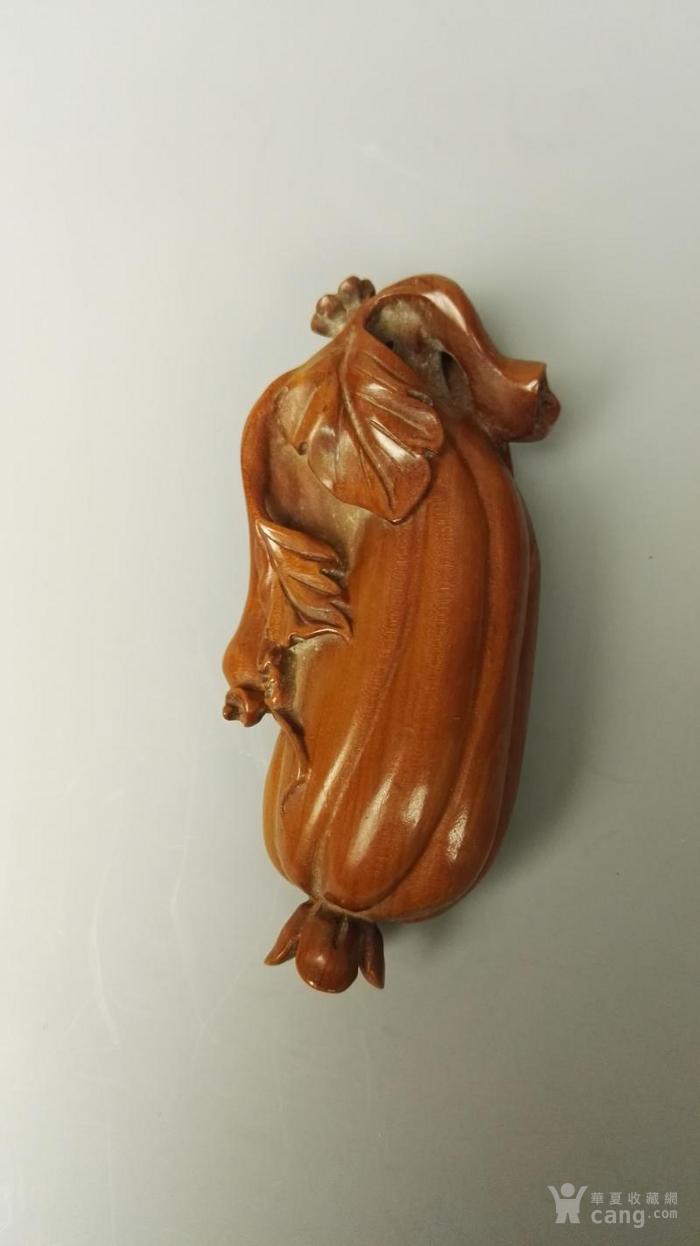 黄杨木雕 丝瓜把玩件