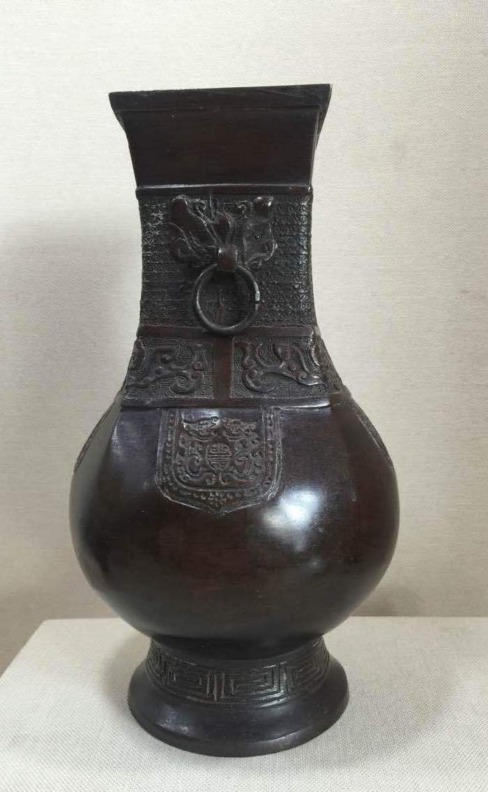 明代黑漆古铜钫图片_来自藏友何家公子_铜器_地摊交易_华夏收藏网