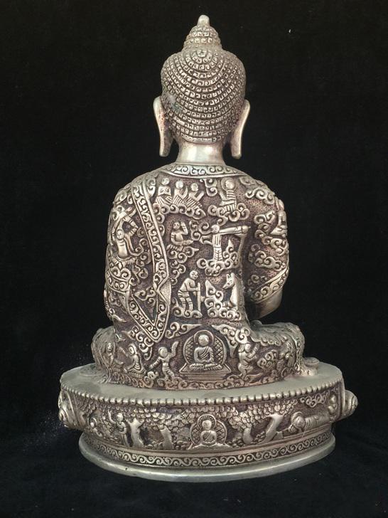 白铜佛像 释迦摩尼佛像 老佛像摆件