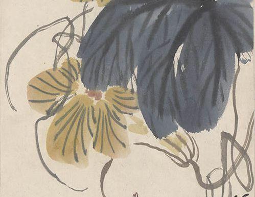 齐白石 南瓜花蟋蟀