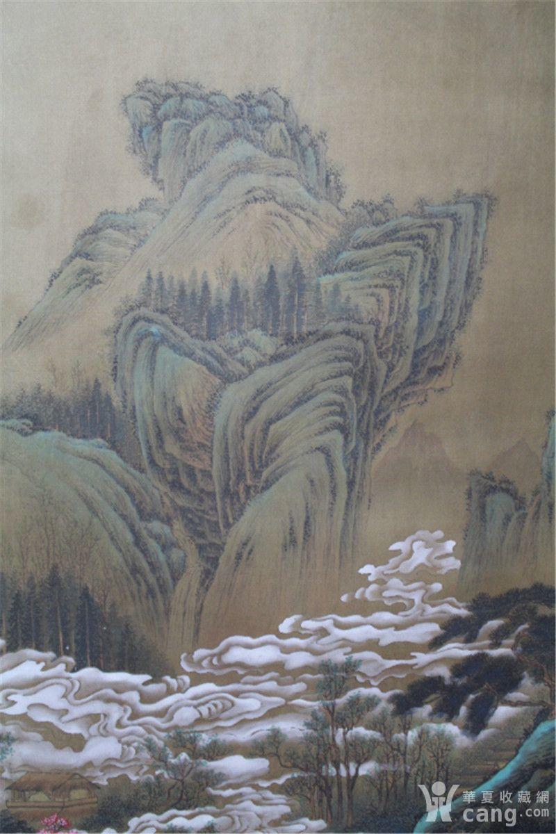 明代画家王鉴青绿山水立轴