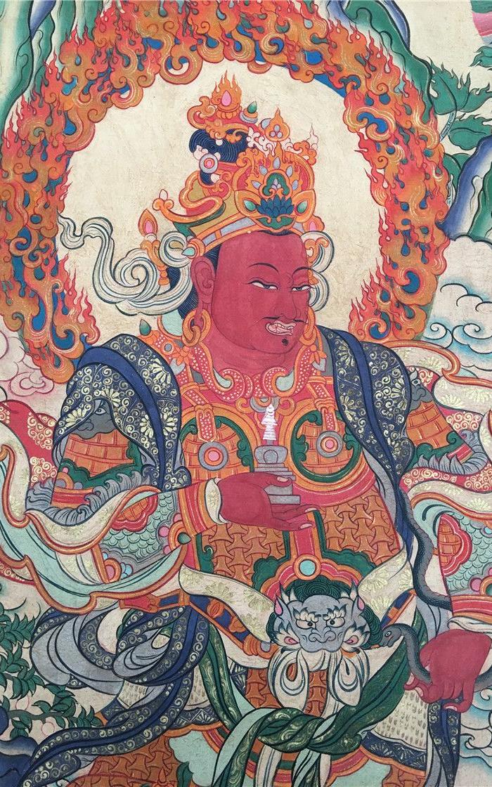 清代老唐卡四大天王