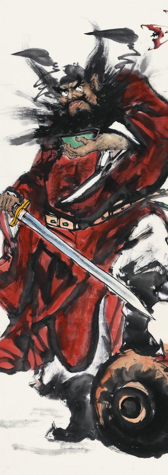 北京无极堂书画院推荐画家刘文顺国画钟馗 镇宅纳福 手绘开光