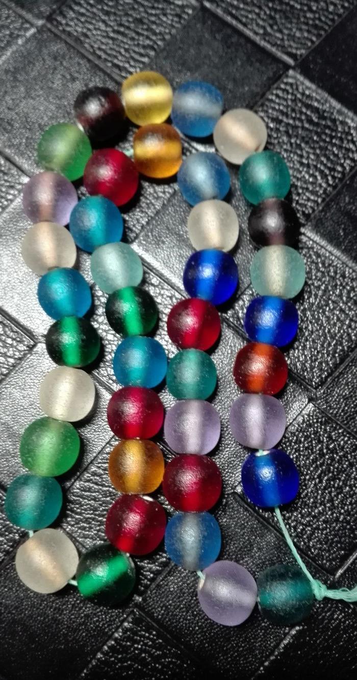 七彩老琉璃珠串