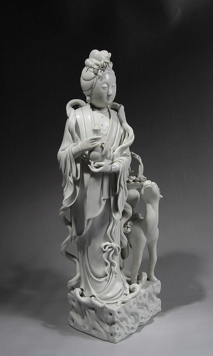 清晚期 德化博及渔人款麻姑献寿