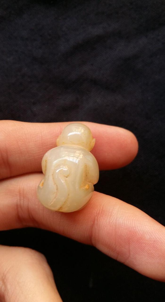 保真战汉时期老和田玉猴