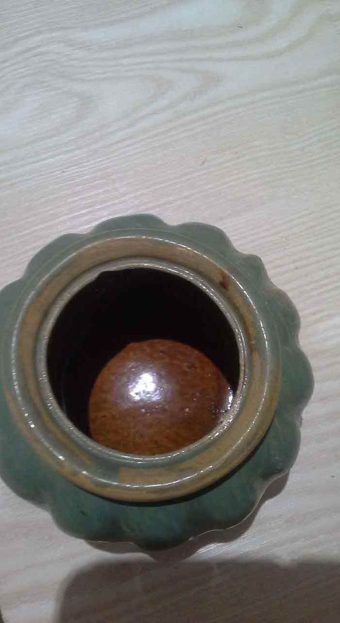 民国瓜愣绿釉小罐