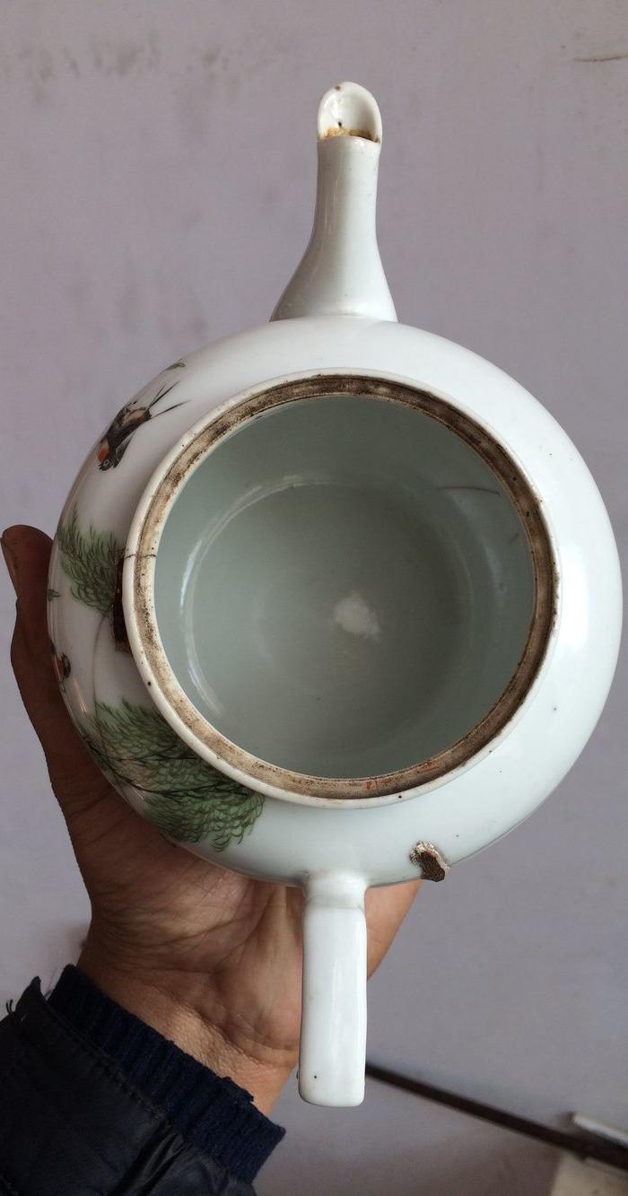 民国名家公兴昌老粉彩茶壶一把