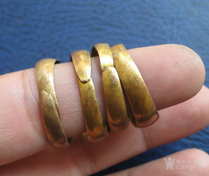 老铜鎏金戒指