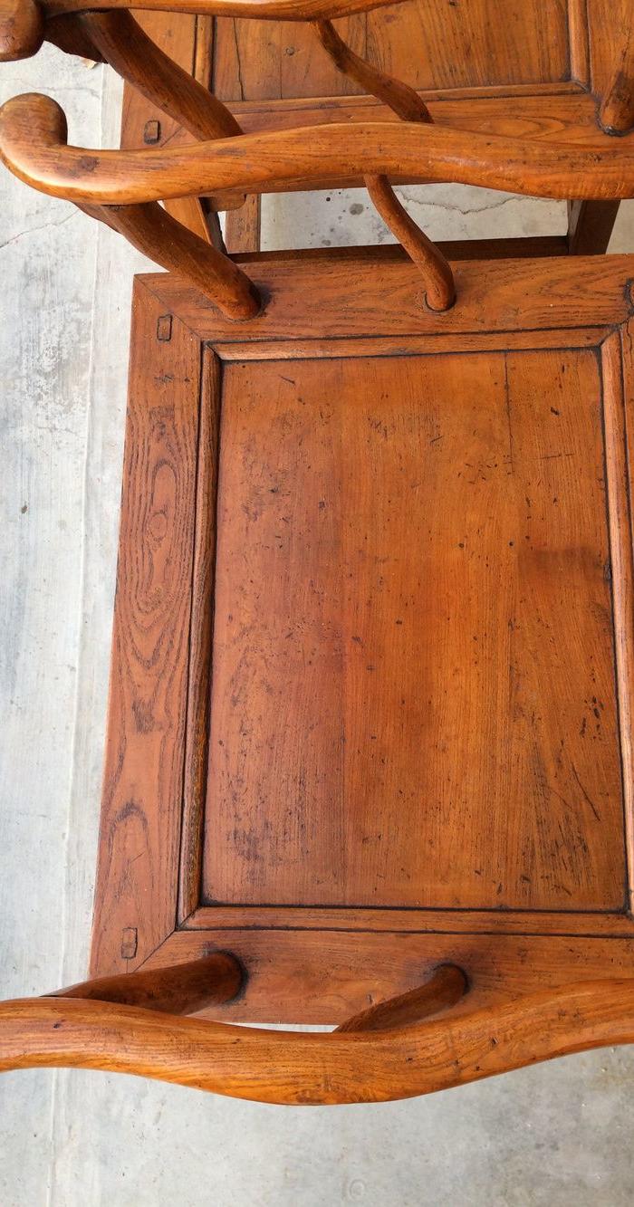 漂亮大气的老楸木官帽椅一对