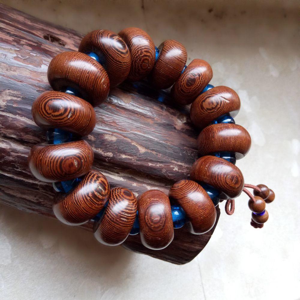 自珠鸡翅木老算盘珠手串颗颗鬼眼
