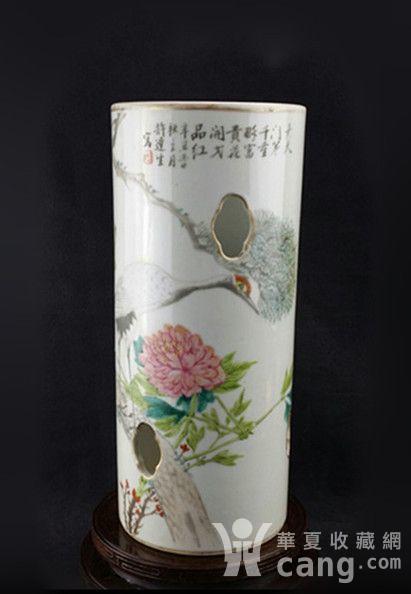 许达生:浅绛彩一品富贵帽筒