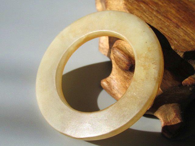 开门到代 明 和田玉 袈裟环 外径53厚4内径33mm