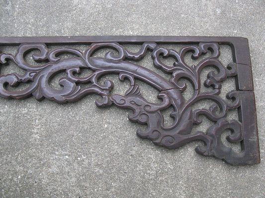 清代早期-楠木-草龙长花板