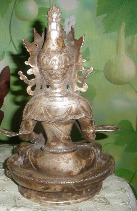 晚清藏传白铜*萨锤造像