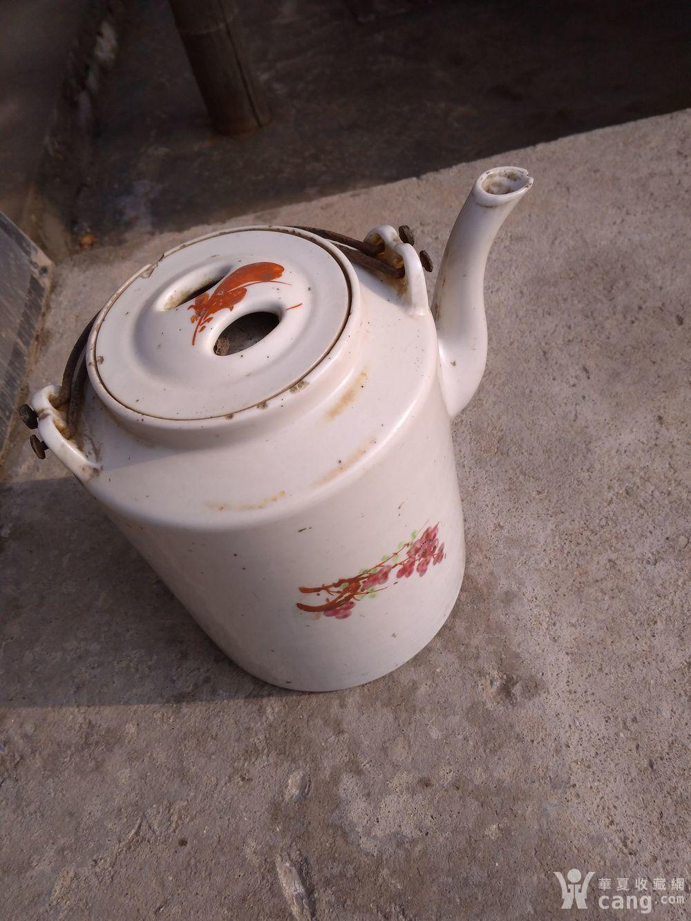 乡下收的梅花大茶壶