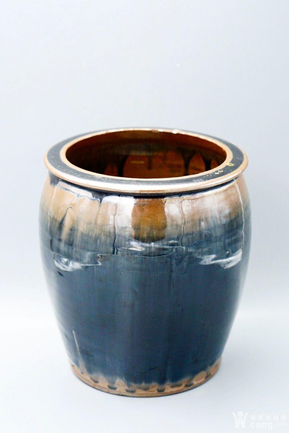 清代 山西窑口黑釉兔毫筒形罐