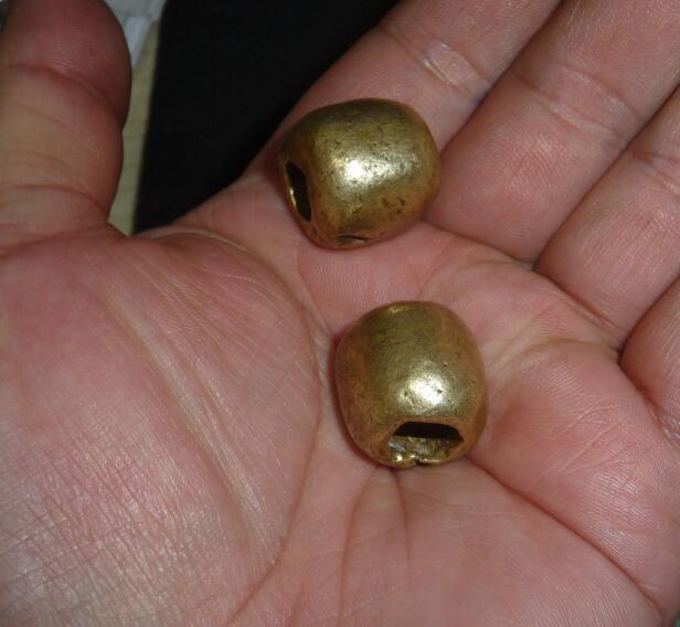 明代风磨铜珠子一对