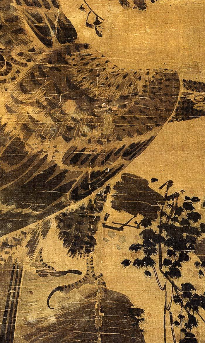 明-林良-双鹰图-绢本