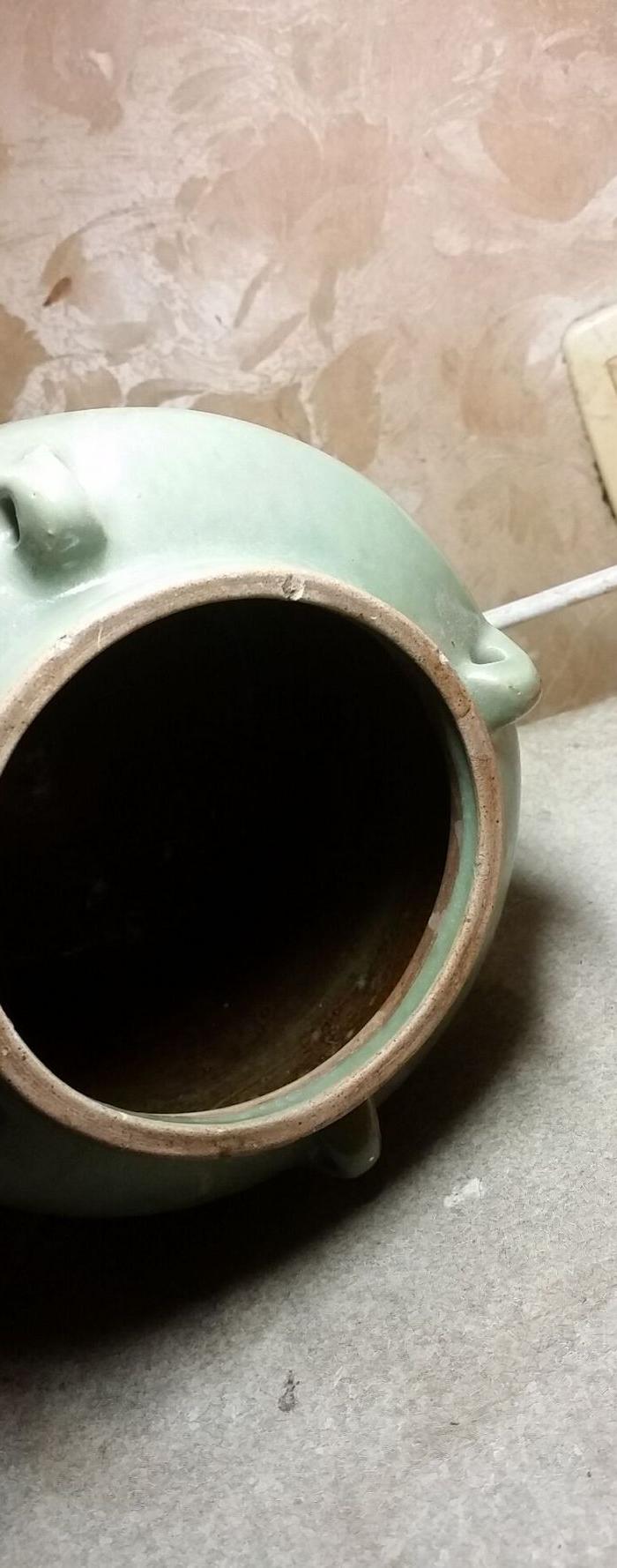 民国晚期宜兴建新厂绿釉白泥四系罐