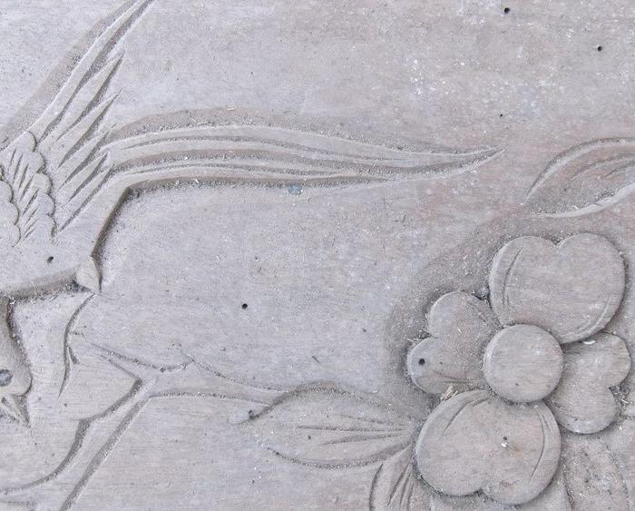 纯手工雕刻浮雕平面雕阴雕木雕花鸟两块,一块断了粘胶水,喜欢