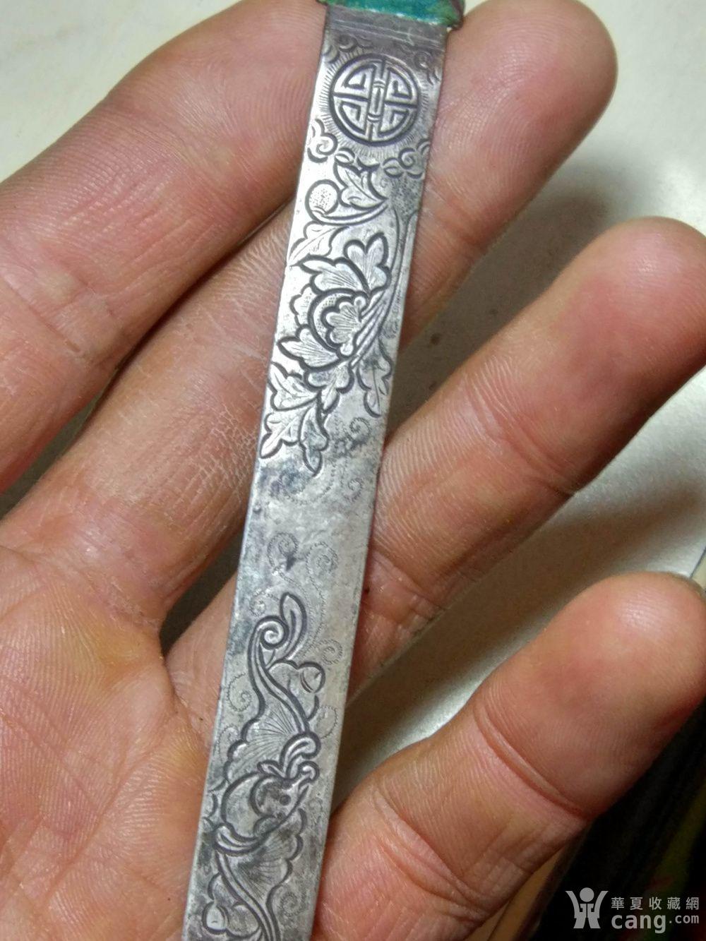 清代扁方老银簪子