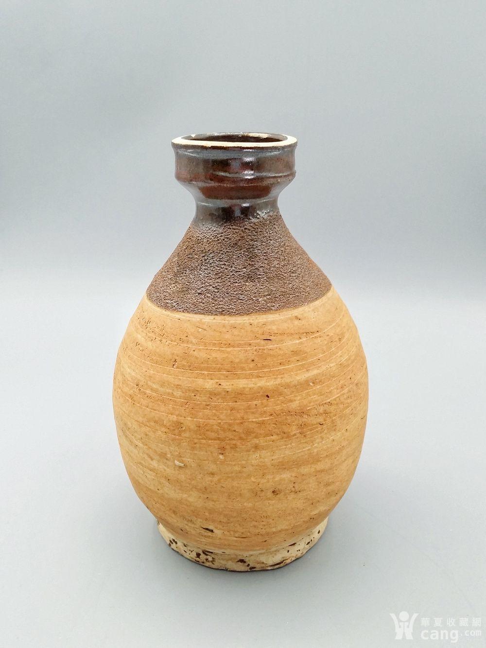 明代 山西窑口黑釉盘口瓶 全品