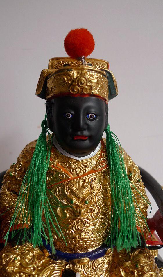 18厘米清代古佛翻新漆线雕 广泽尊王 郭圣王 圣王公