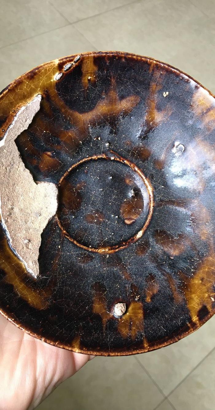 包老*窑变*釉盘子四川乐山西坝窑