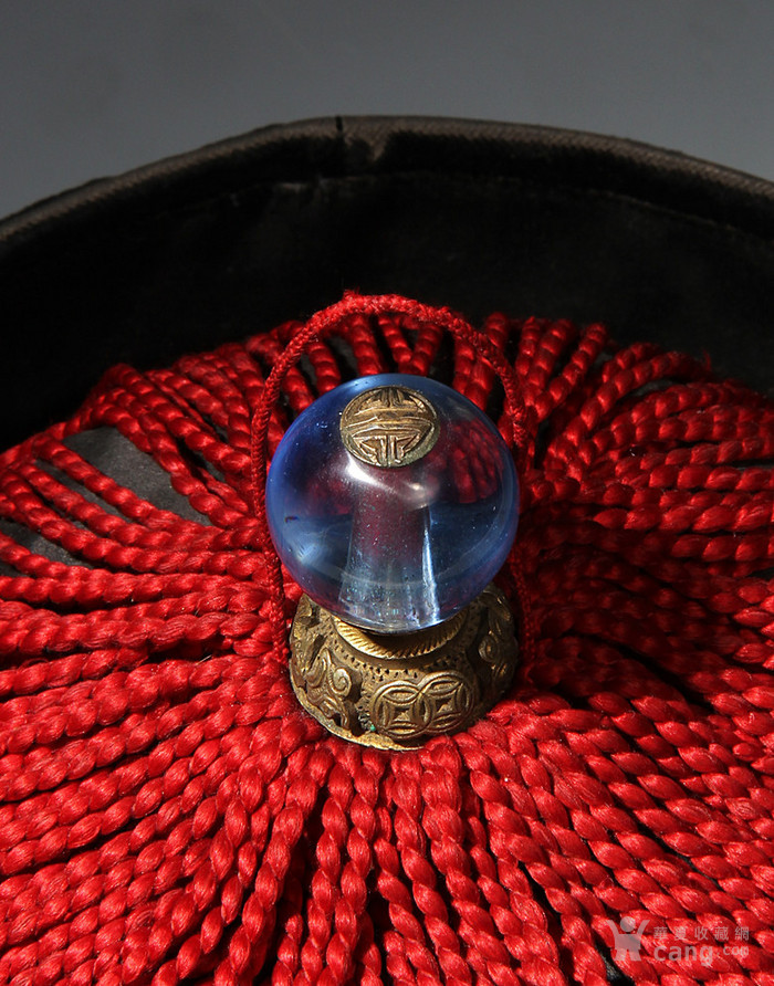 清代 三品蓝料顶子官帽