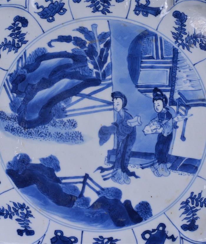 康熙 青花人物大盘