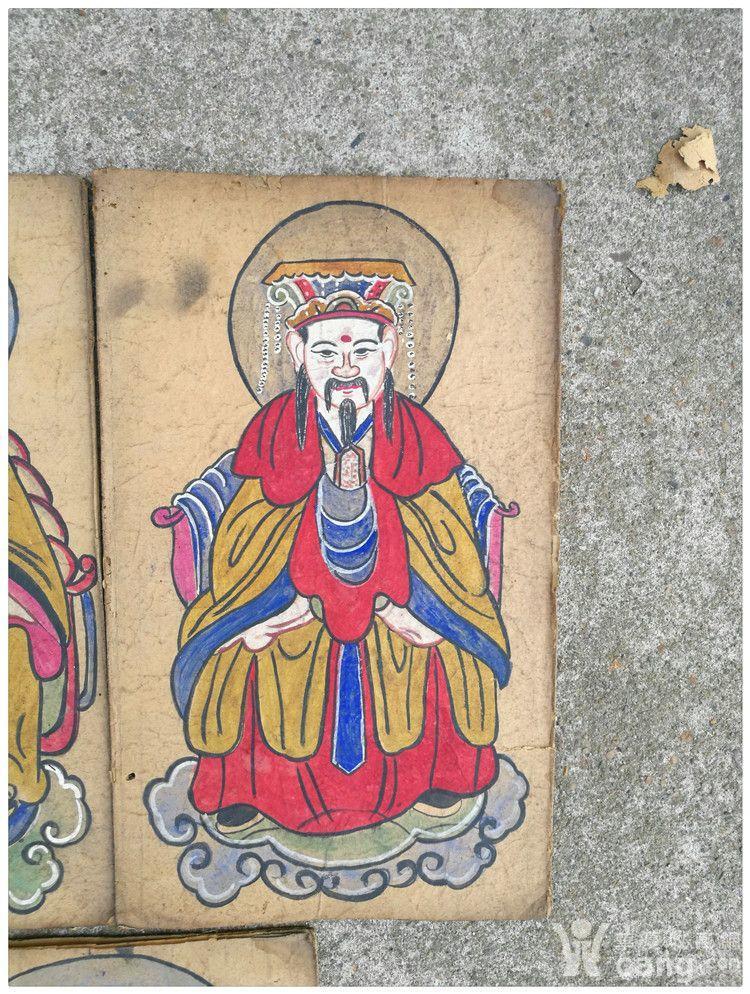 j-390#道教牌位画一组3幅/杂项/民俗古玩/清代老物件