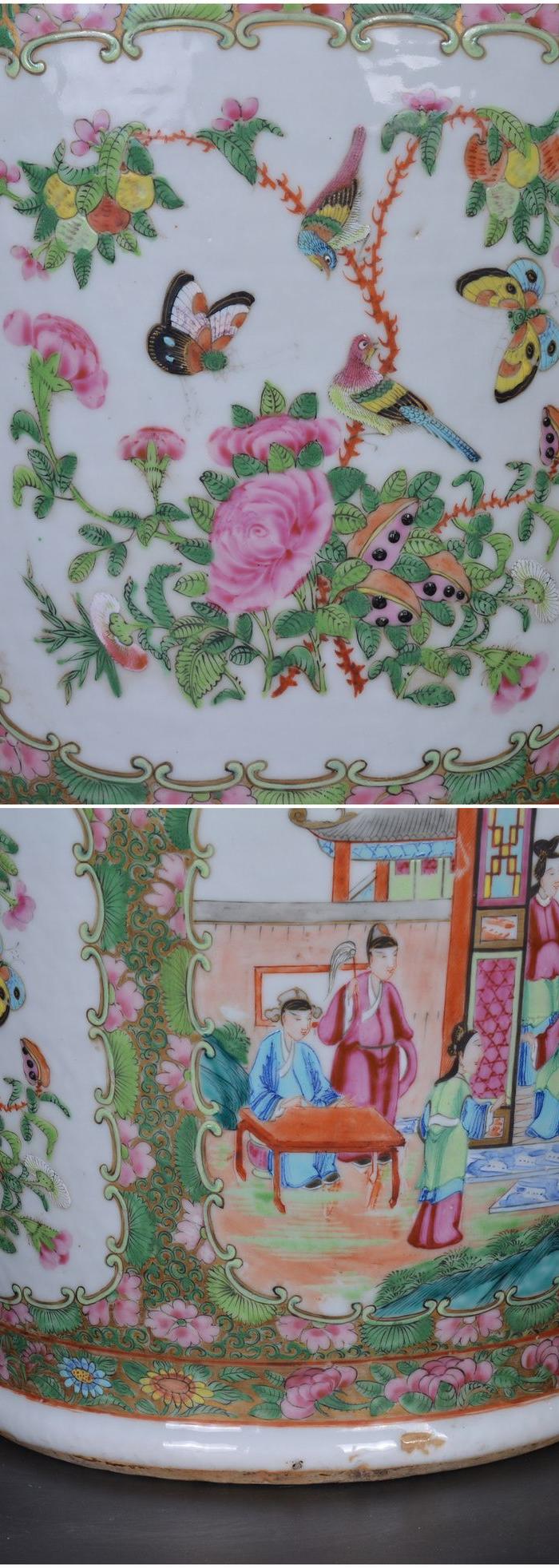 晚清 广彩人物 大花瓶