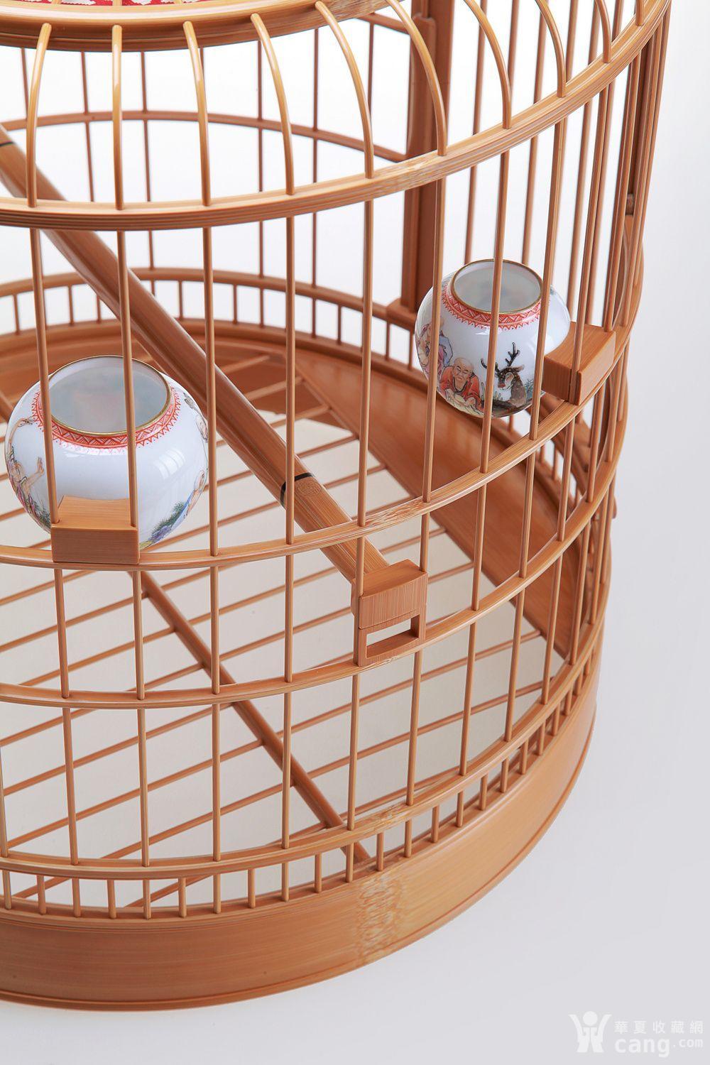 张大兴2014年中国首创全镶竹青工艺画眉鸟笼(精品a102)