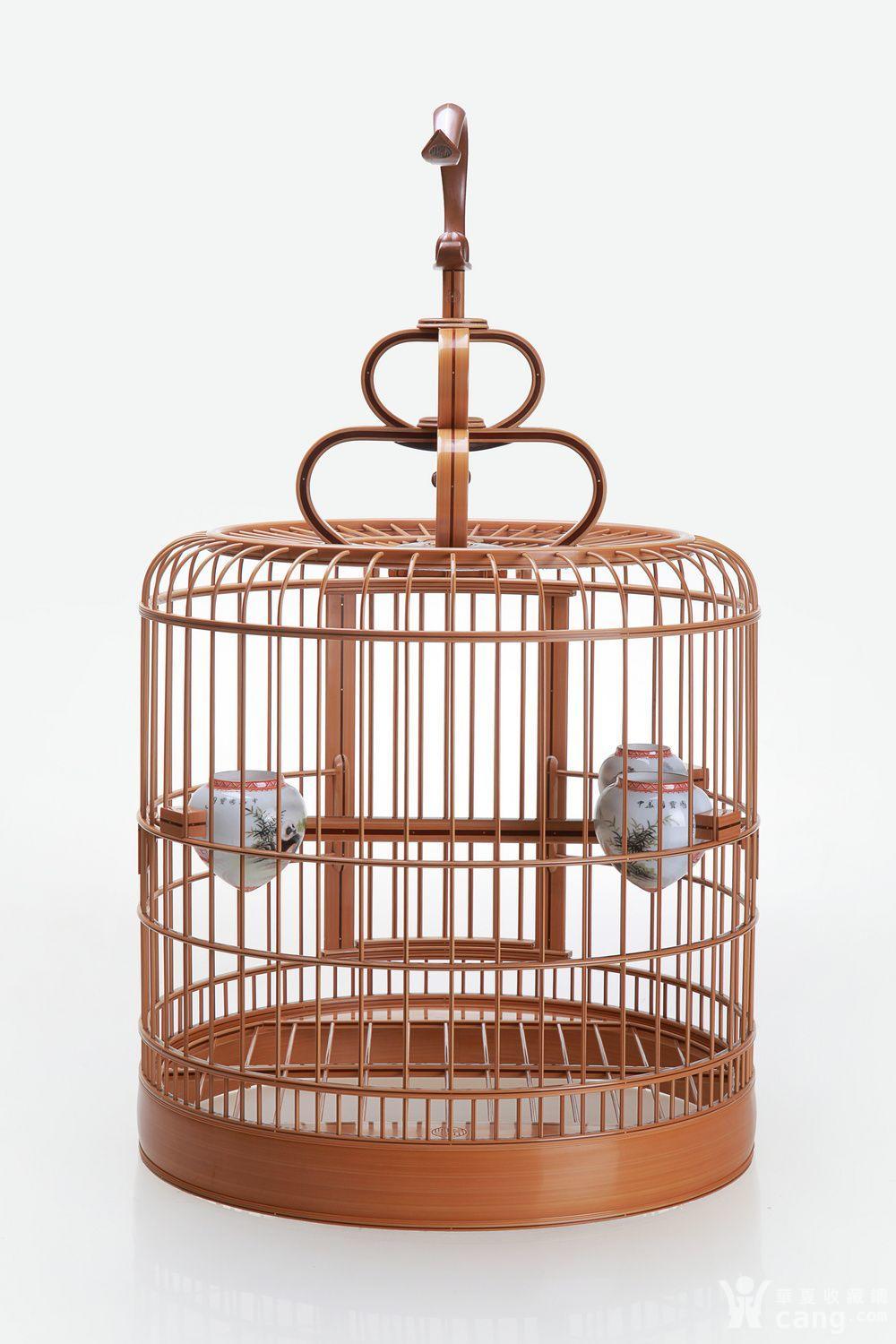 张大兴2014年中国首创全镶竹青—嵌丝工艺画眉鸟笼雅逸a99