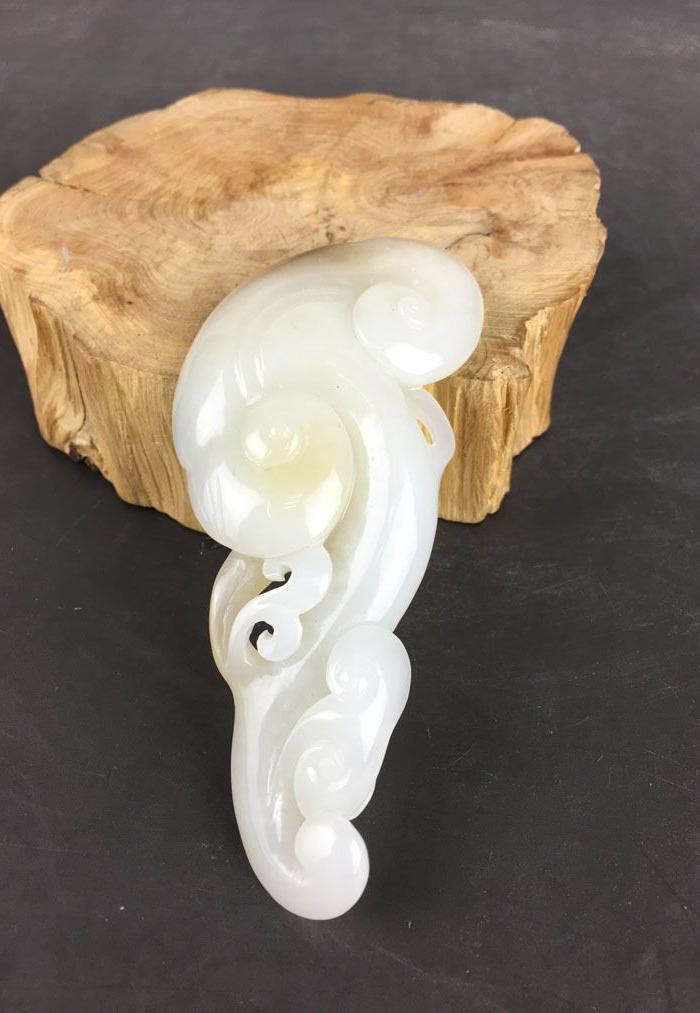 古玩老玉器玉如意一件