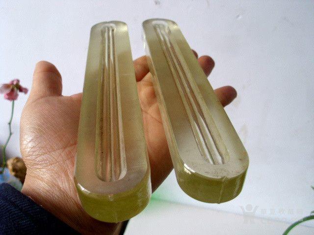 民国老玻璃镇尺一对