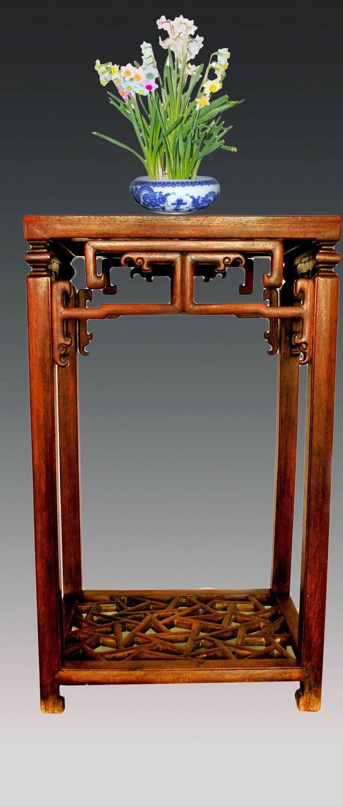 收藏级明式黄花梨工一张顶十张花几