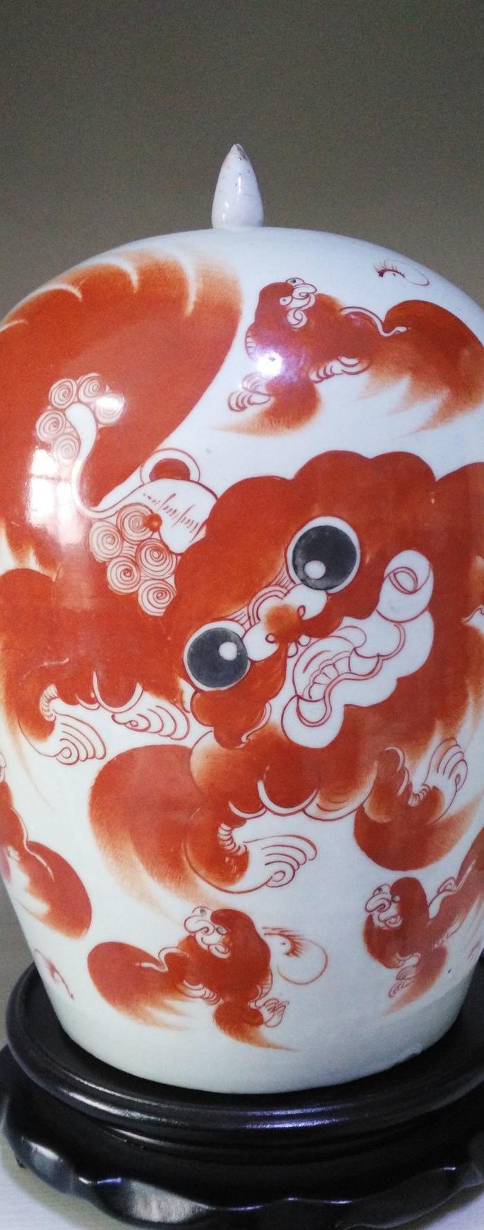 民国矾红太师少保图大冬瓜罐