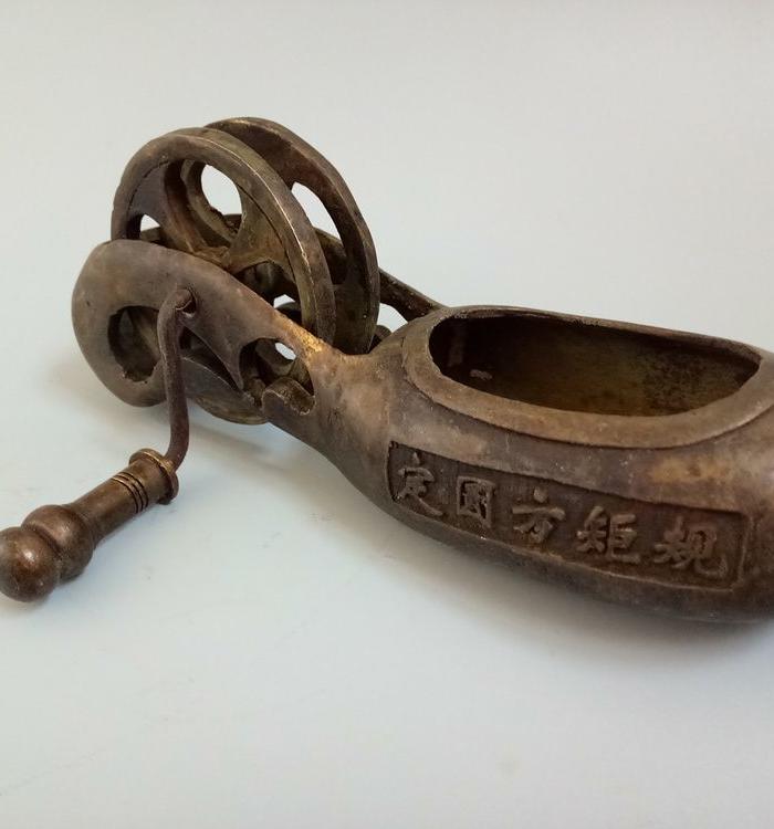 传世民国紫铜墨斗