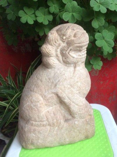 清代汉白玉石狮子
