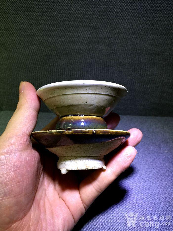 金代磁州窑盏托一对