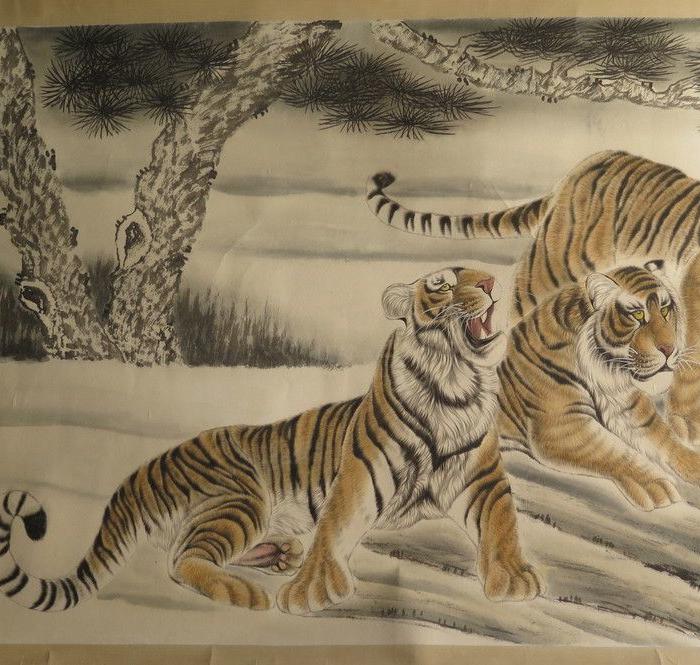 冯大中大幅五虎图