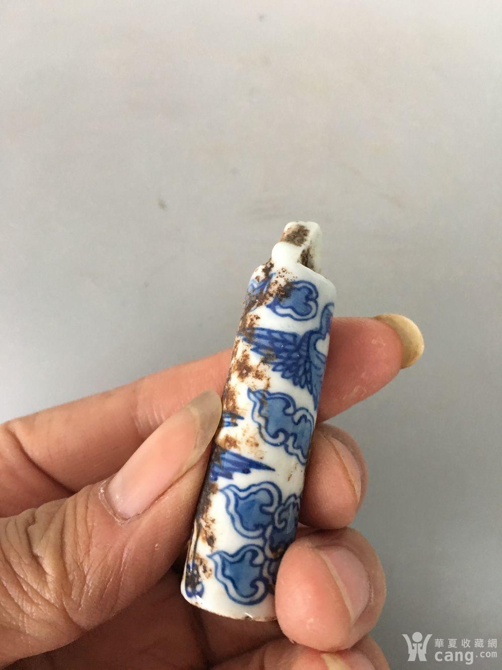 瓷器青花仙鹤翎管,13517033319