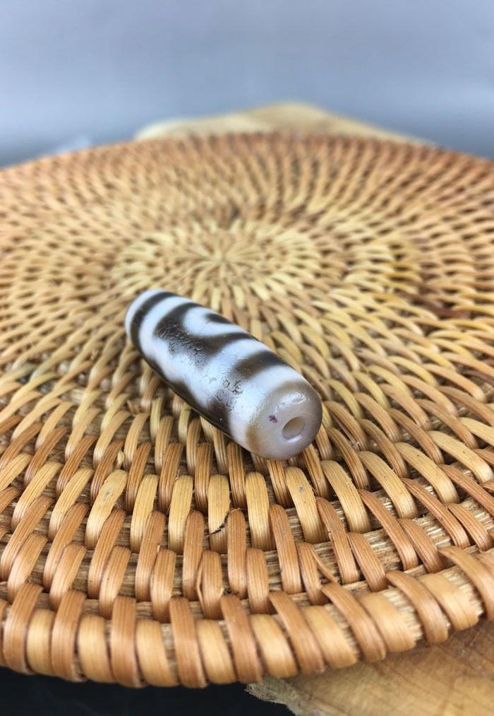 包邮古董天然西藏真品老矿天珠原石三眼天珠散珠玛瑙天眼项链吊坠