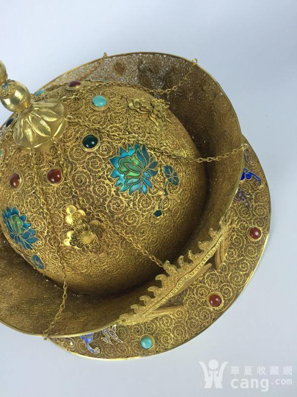 清代 掐丝银鎏金镶宝 皇冠