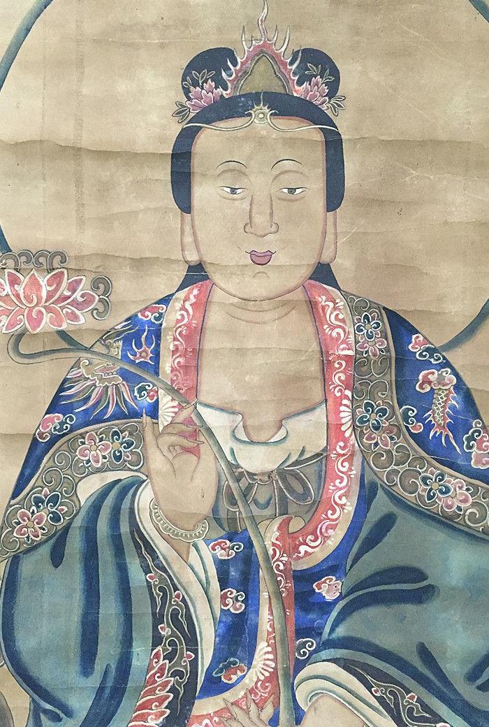 清代 彩绘普贤菩萨画像