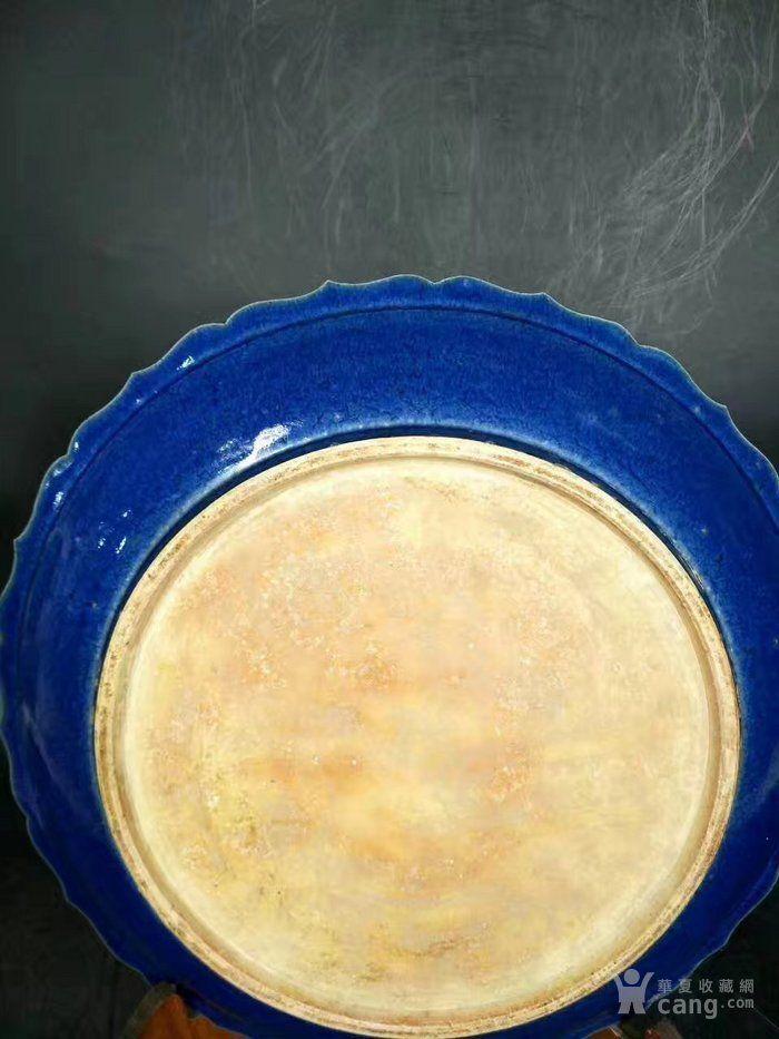 元霁蓝釉留白凤盘图片_来自藏友欢迎你来_瓷器_地摊交易_华夏收藏 