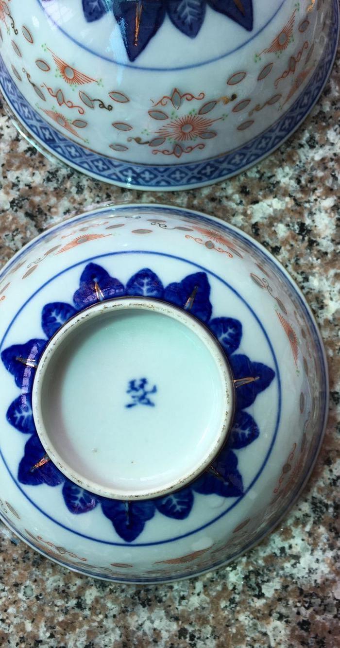 民国玲珑瓷精美碗六个