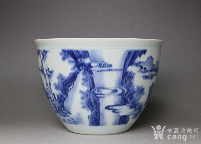 崇祯青花卷缸